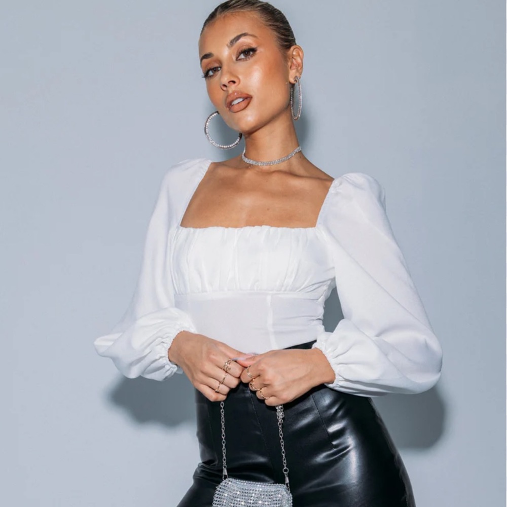Princess Polly white long sleeve bodysuit